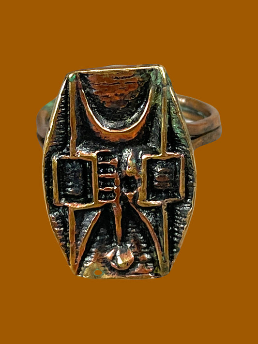 Stylized "Angel" red copper ring