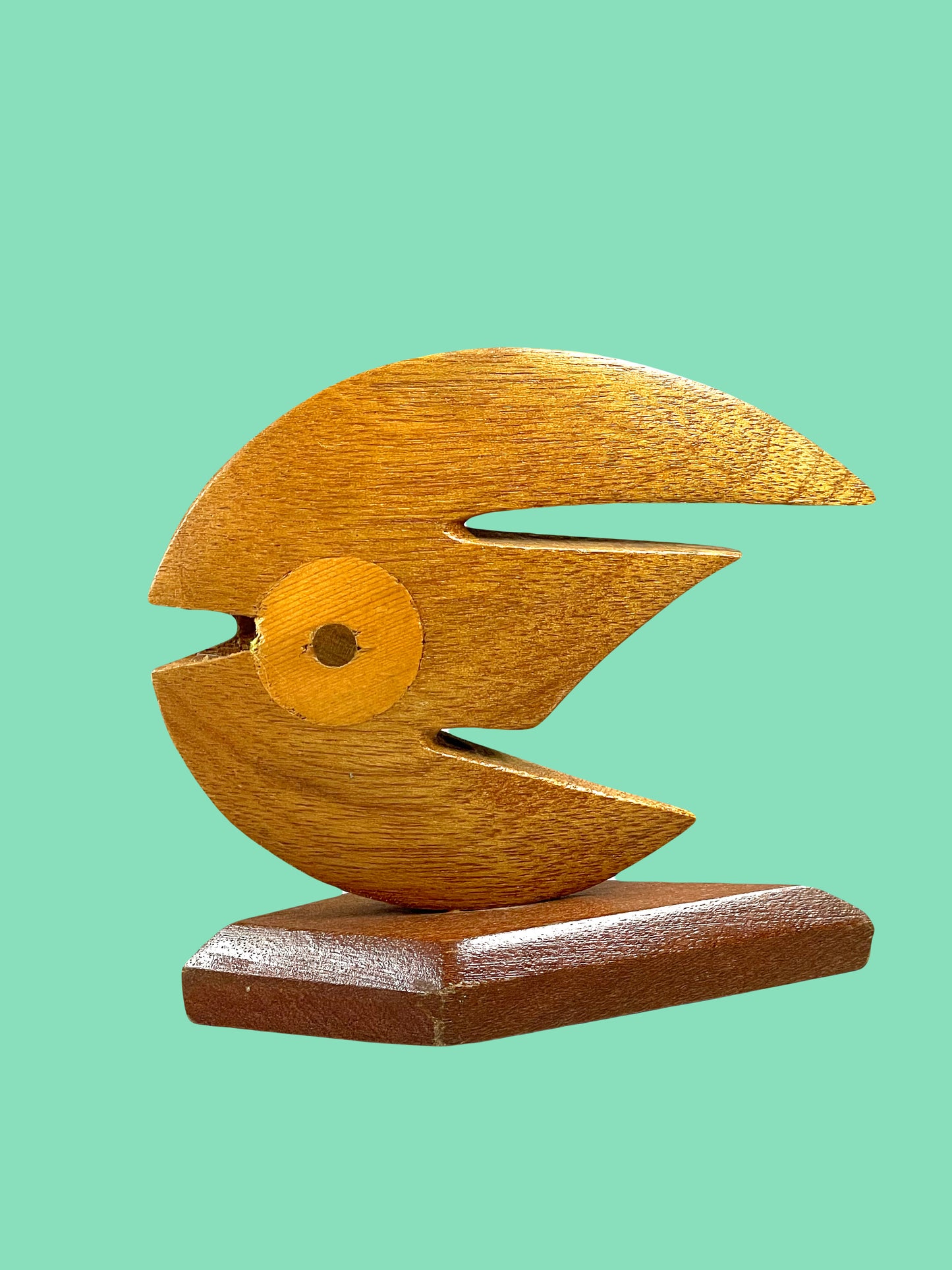 "Big Eye" wooden fish sculpture