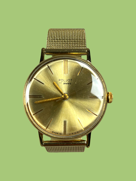 Poljot mechanical watch in gold