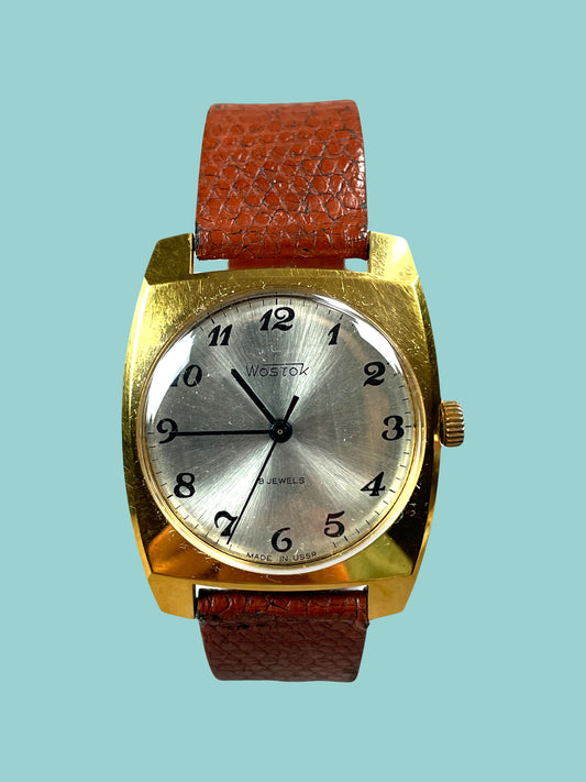 Vostok mechanical watch with gold case