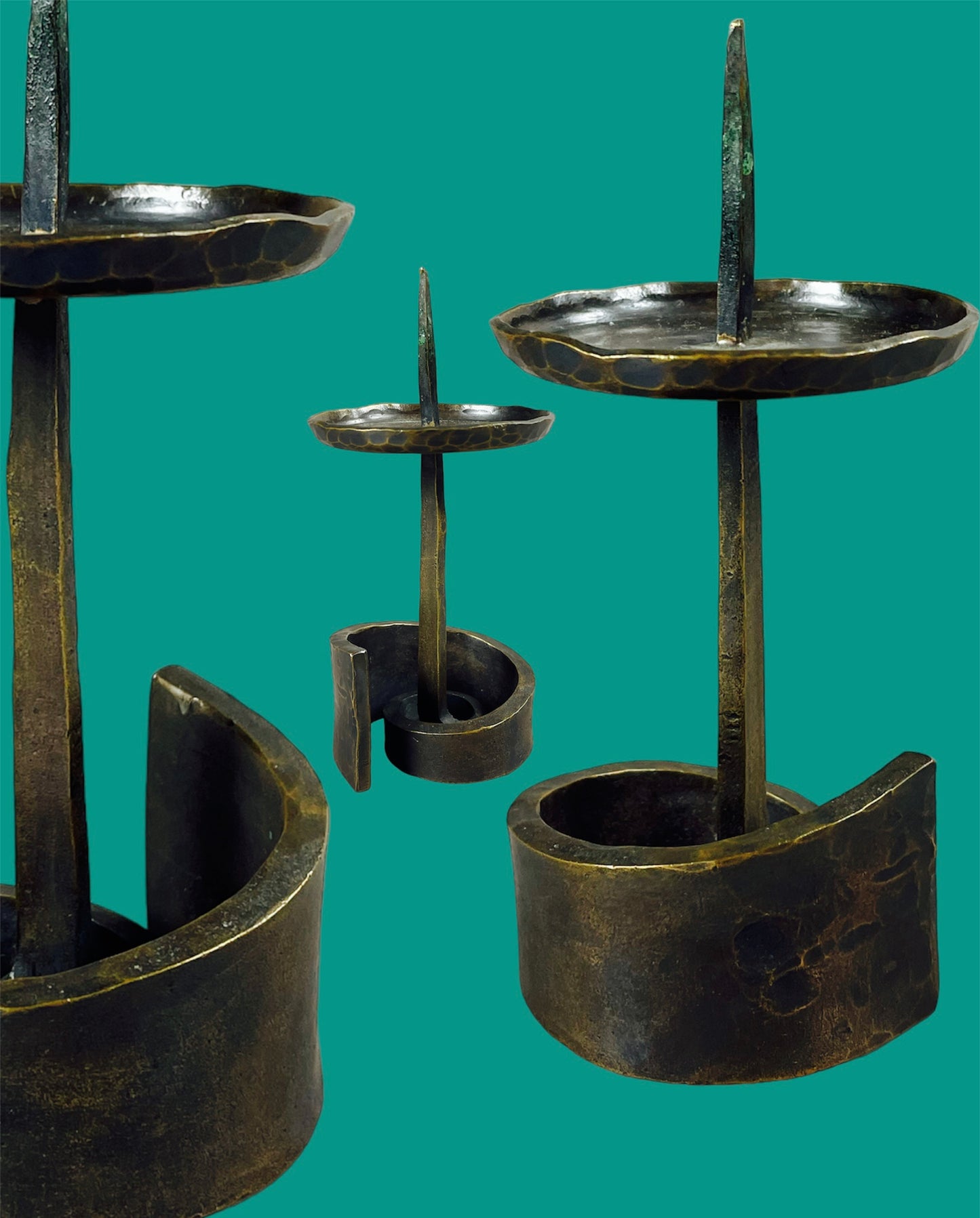 Twisted Design Wrought Iron Candleholder