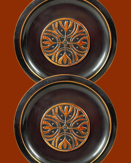 Organic Decor Round Red Copper Wall Plate