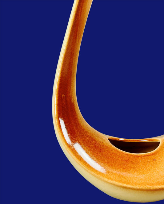 "Basket" organic shaped ceramic vase in brown/beige