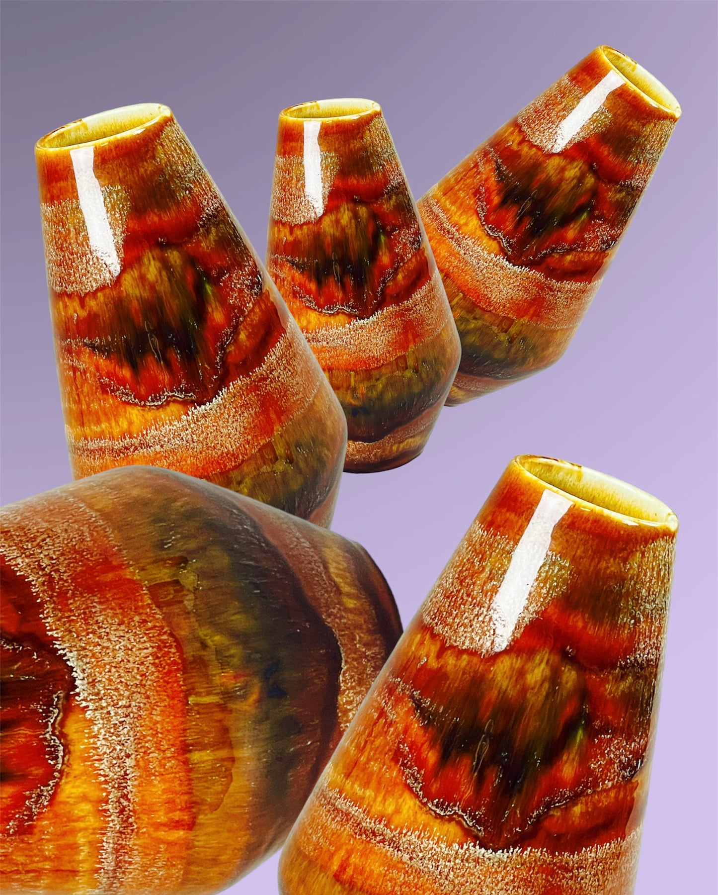 Earthy GRANIT ceramic vase in rusty hue