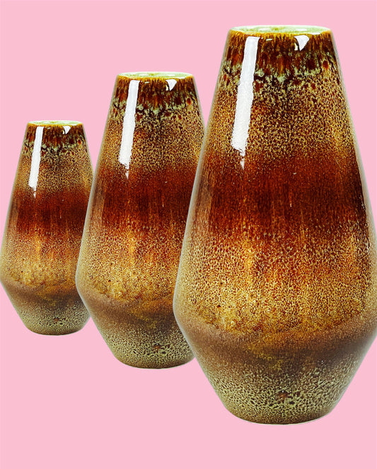 Earthy GRANIT ceramic vase in brown hue