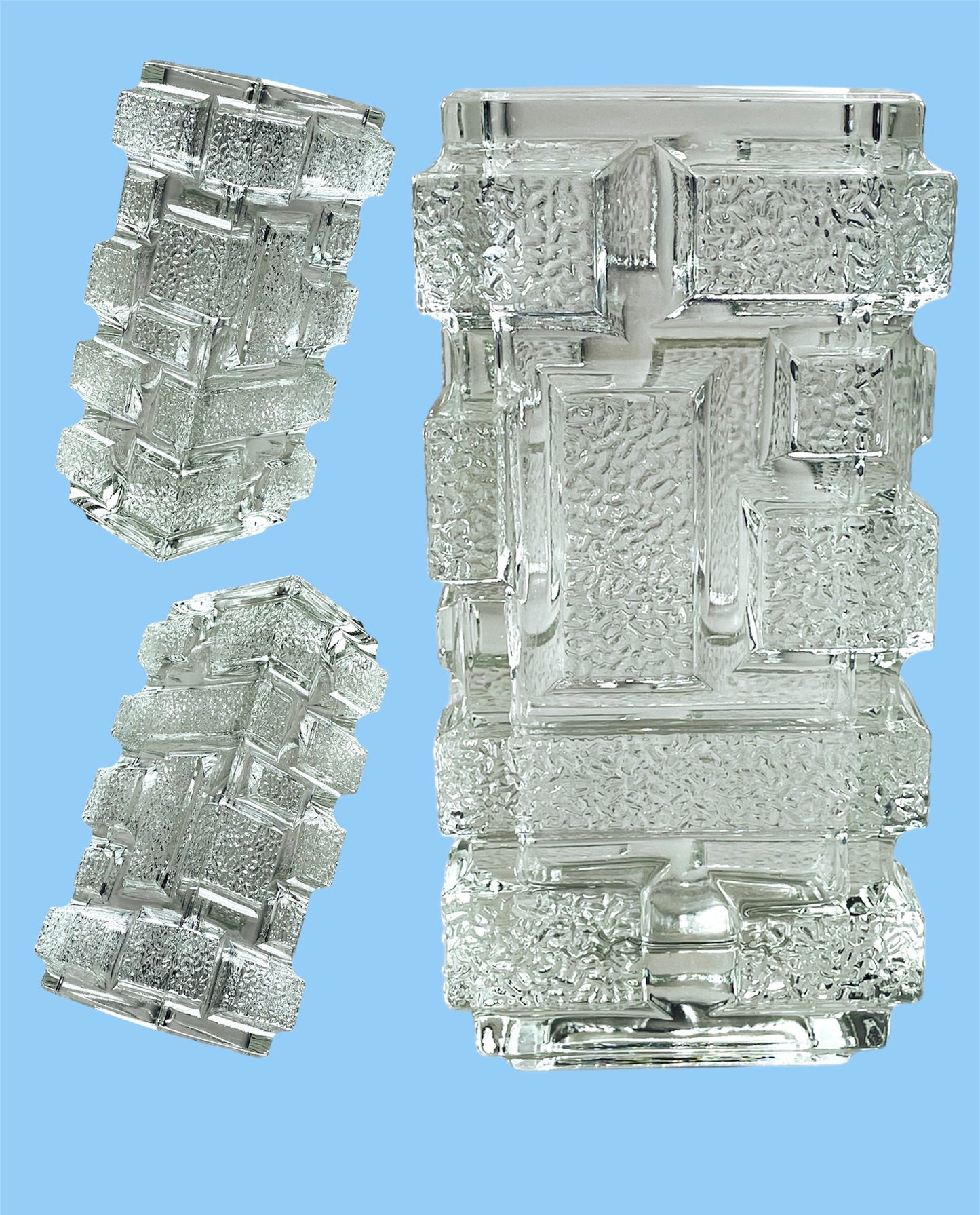 Transparent Jiri Zejmon pressed glass vase