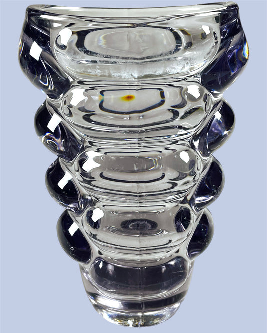 Elegant, smoky pressed glass vase