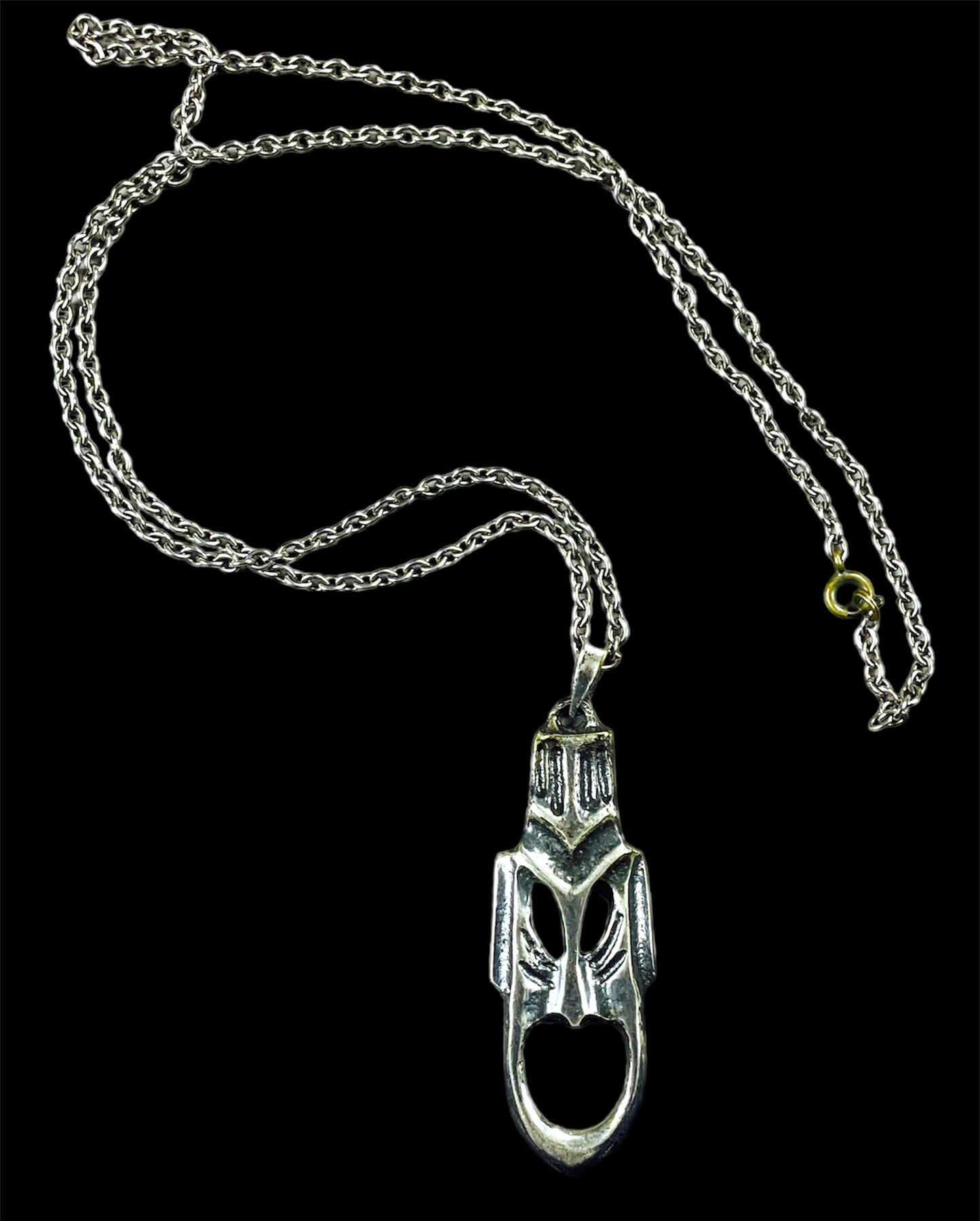 "Screamer" silvered metal pendant