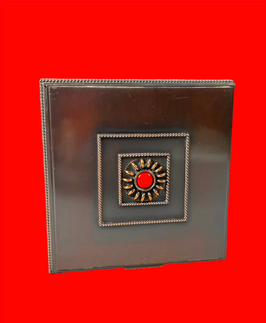 Large Red Copper Box with Intricate Decor