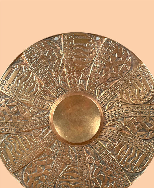 Beaming Intricate Red Copper Gong
