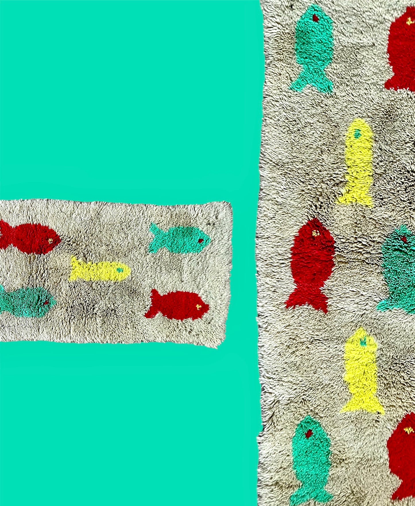 Retro Charm Tricolor Fish Wall Rug